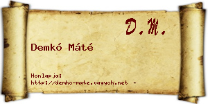 Demkó Máté névjegykártya