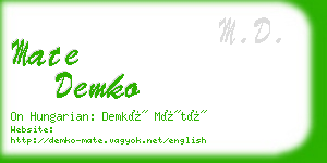 mate demko business card